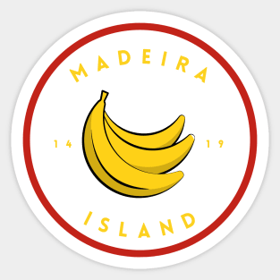 Madeira Island 1419 logo with bananas in colour Sticker